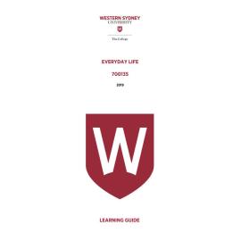 Learning Guide - 700135 Everyday Life 2019 Term 3