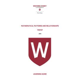 Learning Guide - 700137 Mathematical Patterns and Relationships 2019 Term 3 LG v2.0