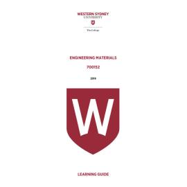 Learning Guide - 700152 Engineering Materials 2019 Term 3