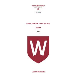 Learning Guide - 700156 Crime Deviance and Society 2019 Term 3 LG v2.0