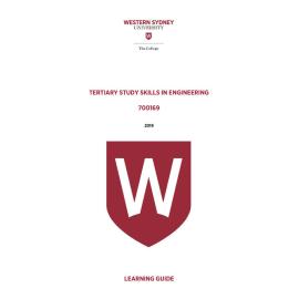 Learning Guide - 700169 Tertiary Study Skills in Engineering 2019 Term 3