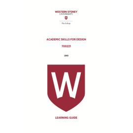 Learning Guide - 700221 Academic Skills for Design 2019 Term 3