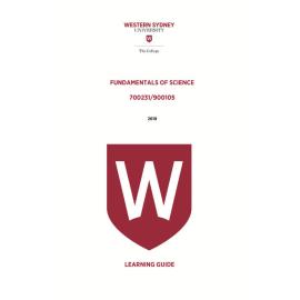 Learning Guide - 700231 / 900105 Fundamentals of Science 2019 Term 3