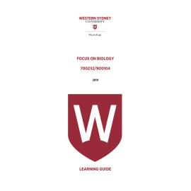 Learning Guide - 700232 / 900104 Focus on Biology 2019 Term 3