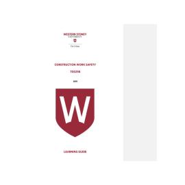Learning Guide - 700256 Construction Work Safety 2019 Term 3
