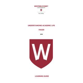 Learning Guide - 700281 Understanding Academic Life 2019 Term 3