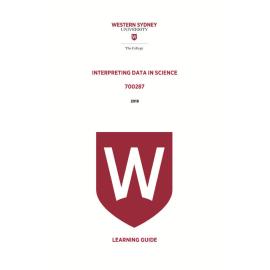 Learning Guide - 700287 Interpreting Data in Science 2019 Term 3