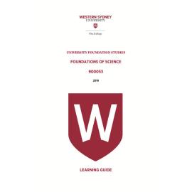 Learning Guide - 900053 Foundations of Science 2019 Term 3