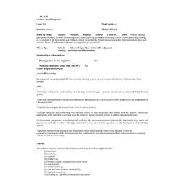 Subject Outline - AAGC35 - Systemic Farm Management - Autumn pre 2000