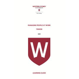 Learning Guide - 700030 Managing People at Work Term 1 2020 LG v2.0