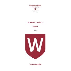 Learning Guide - 700124 Scientific Literacy Term 1 2020 LG v4.0