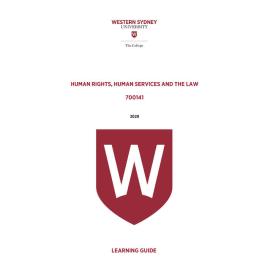 Learning Guide - 700141 Human Rights Human Services and the Law Term 1 2020