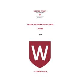 Learning Guide - 700195 Design Histories and Futures Term 1 2020