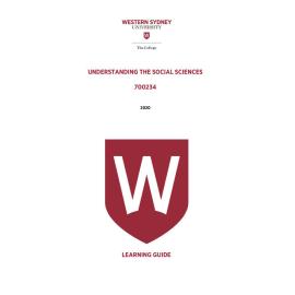 Learning Guide - 700234 Understanding the Social Sciences Term 1 2020 LG v3.0