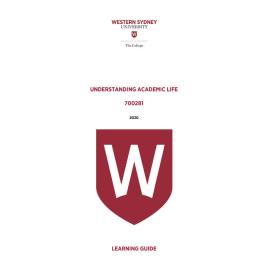 Learning Guide - 700281 Understanding Academic Life Term 1 2020
