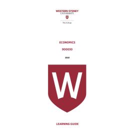 Learning Guide - 900030 Economics Term 1 2020