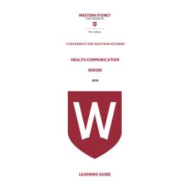 Learning Guide - 900081 Health Communication Term 1 2020 LG v4.0