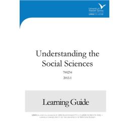 Learning Guide - 700234 Understanding the Social Sciences Term 1 2015