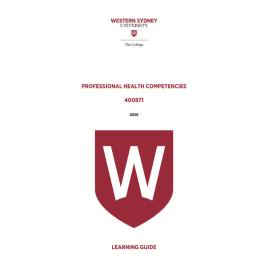 Learning Guide - 400871 Professional Health Competencies Term 2 2020