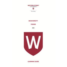 Learning Guide - 700095 Biodiversity Term 2 2020