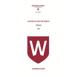 Learning Guide - 700130 Australia and the World Term 2 2020