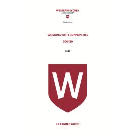 Learning Guide - 700139 Working with Communities Term 2 2020