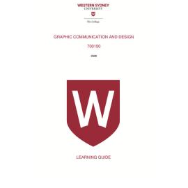 Learning Guide - 700150 Graphic Communication and Design Term 2 2020