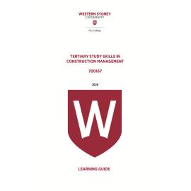 Learning Guide - 700167 TSS in Construction Management Term 2 2020