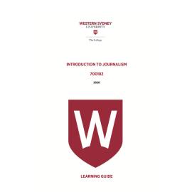 Learning Guide - 700182 Introduction to Journalism Term 2 2020