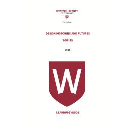 Learning Guide - 700195 Design Histories and Futures Term 2 2020