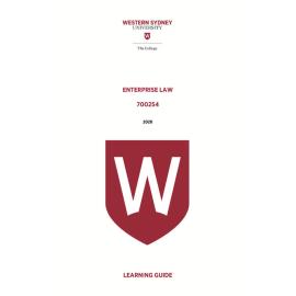 Learning Guide - 700254 Enterprise Law Term 2 2020
