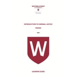 Learning Guide - 700300 Introduction to Criminal Justice Term 2 2020