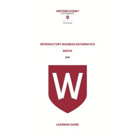 Learning Guide - 900114 Introductory Business Mathematics Term 2 2020