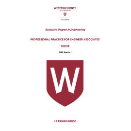 Learning Guide - 700118 Professional Practice for Engineer Associates Quarter 1 (Q1) 2020