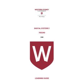 Learning Guide - 700240 Digital Systems 1 Quarter 2 (Q2) 2020