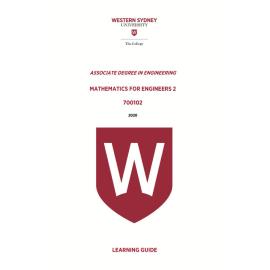 Learning Guide - 700102 Mathematics for Engineers 2 Quarter 4 (Q4) 2020