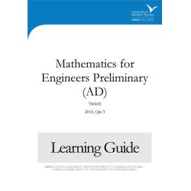 Learning Guide - 700103 Mathematics for Engineers Preliminary (AD) Quarter 3 (Q3) 2015
