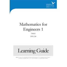 Learning Guide - 700101 Mathematics for Engineers 1 Quarter 4 (Q4) 2015