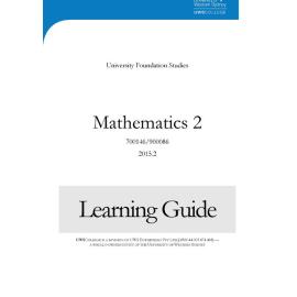 Learning Guide - 700146-900086 Mathematics 2 Term 2 (T2) 2015