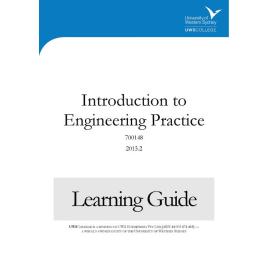 Learning Guide - 700148 Introduction to Engingeering Practice Term 2 (T2) 2015