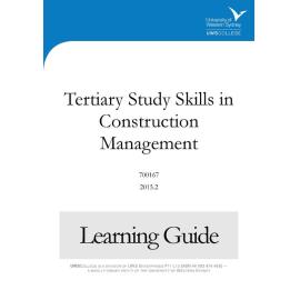 Learning Guide - 700167 TSS in Construction Management Term 2 (T2) 2015