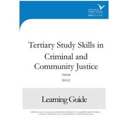 Learning Guide - 700168 TSS in Criminal and Community Justice Term 2 (T2) 2015