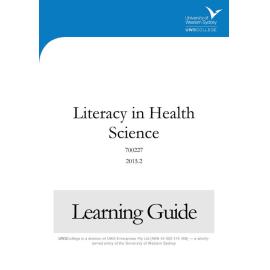 Learning Guide - 700227 Literacy in Health Science Term 2 (T2) 2015