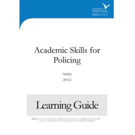 Learning Guide - 700235 Academic Skills for Policing Term 2 (T2) 2015
