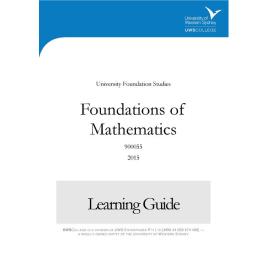 Learning Guide - 900055 Foundations of Mathematics Term 2 (T2) 2015