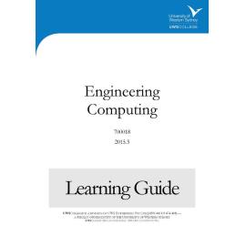 Learning Guide - 700018 Engineering Computing Term 3 (T3) 2015