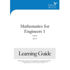 Learning Guide - 700019 Mathematics for Engineers 1 Term 3 (T3) 2015
