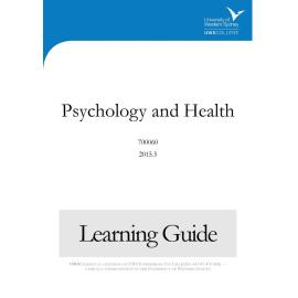 Learning Guide - 700060 Psychology and Health Term 3 (T3) 2015