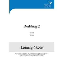 Learning Guide - 700071 Building 2 Term 3 (T3) 2015
