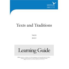 Learning Guide - 700133 Text and Traditions Term 3 (T3) 2015